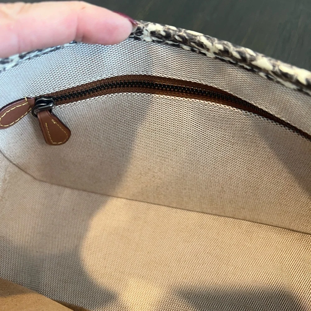 NWT Coach Soft Tabby Leather Shoulder Bag with snakeskin detail